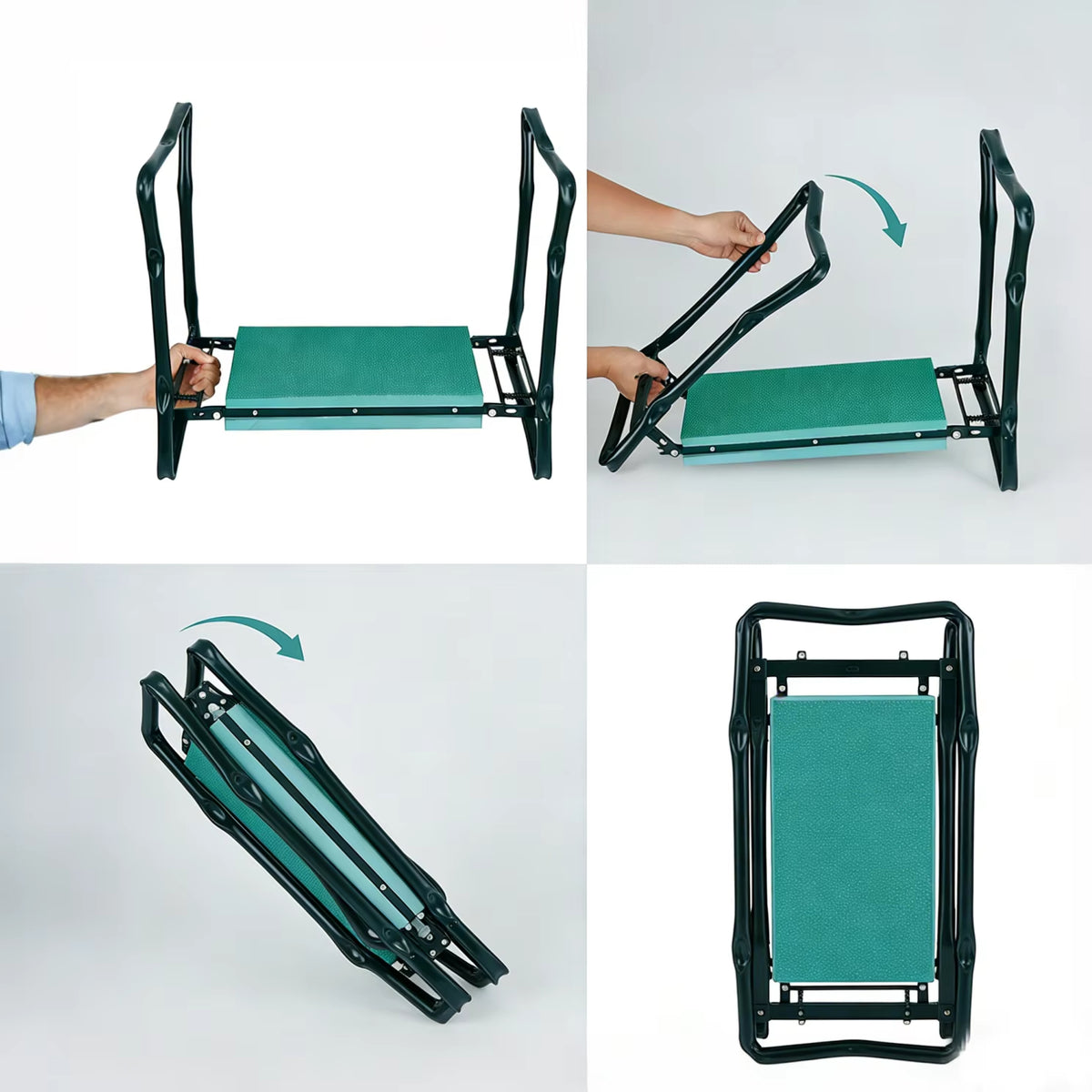 Foldable 2-in-1 Garden Kneeler and Seat with Detachable Tool Storage Bag, Heavy Duty Gardening Stool